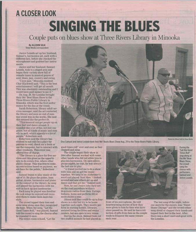 The Herald-News "Couple Sings The Blues Article"